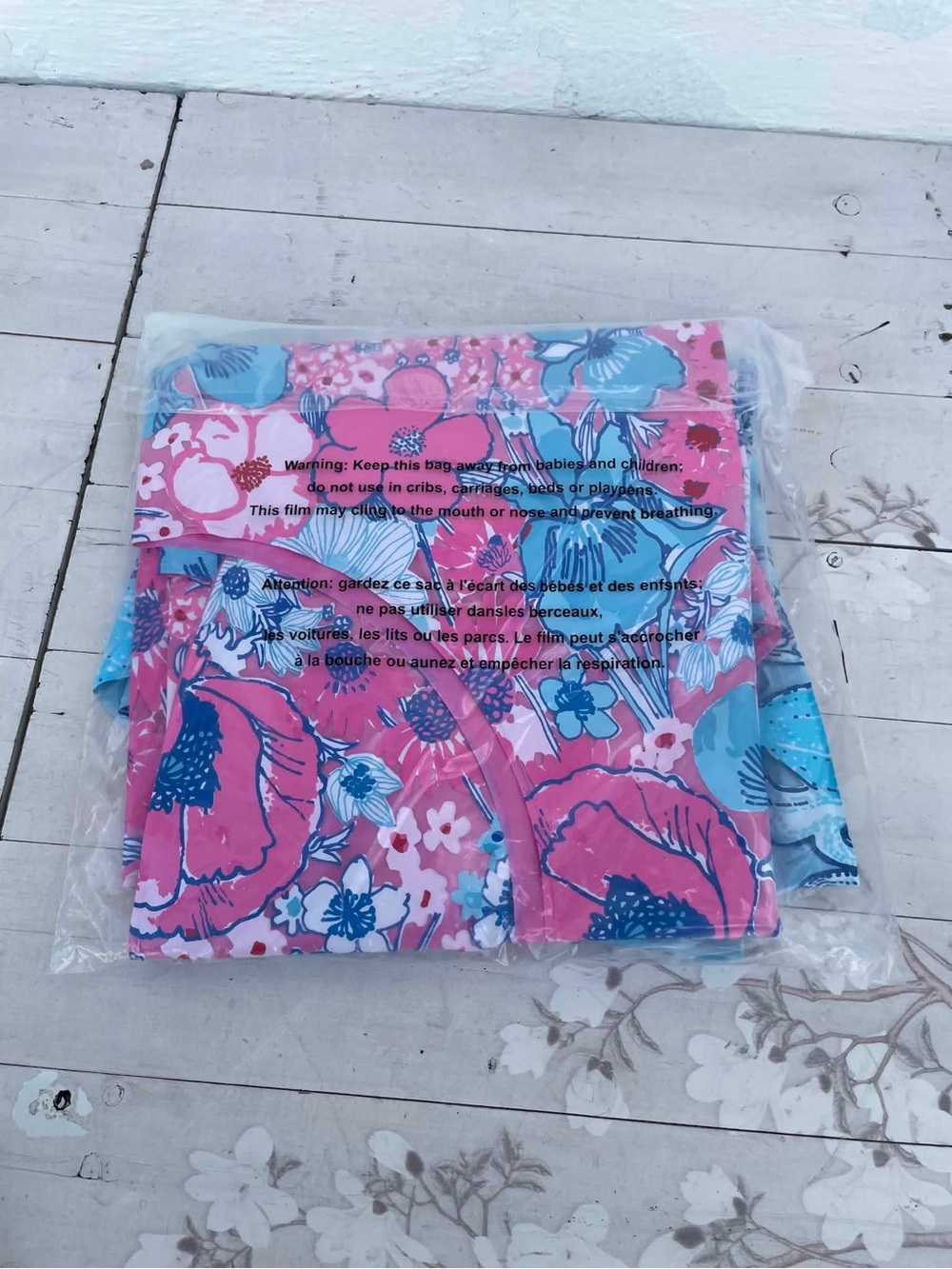 Lilly Pulitzer Pink & Turquoise Floral Inflatable Swim Rings - Picture 3 of 6